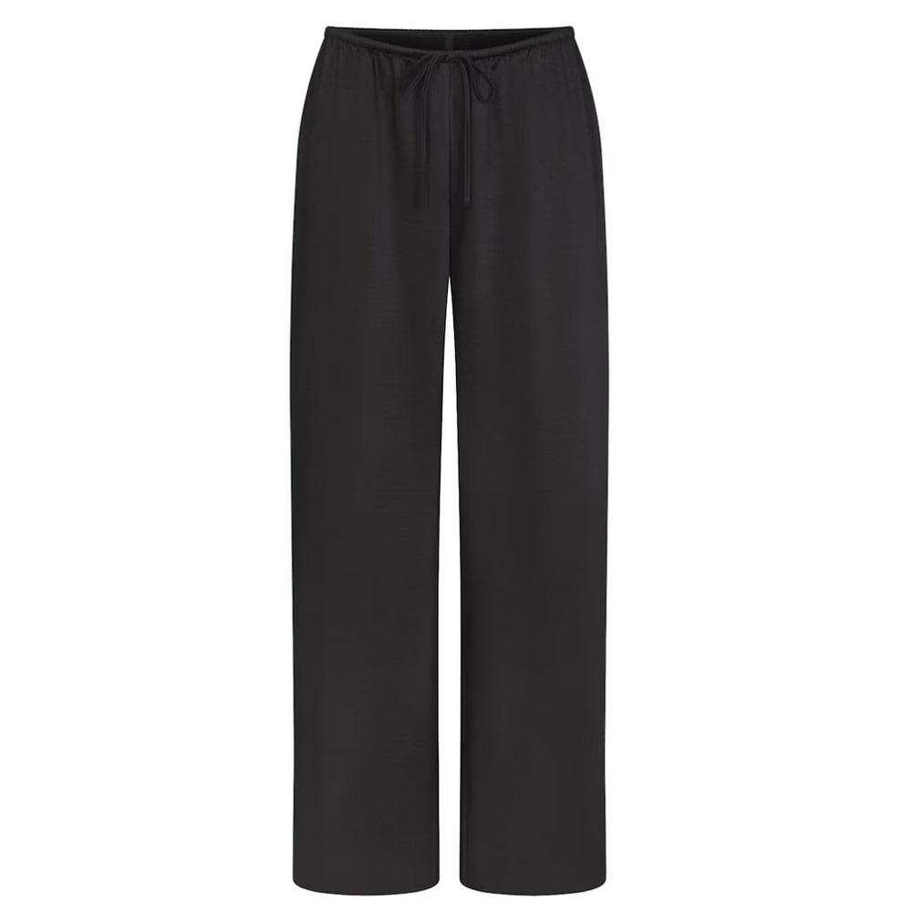 Skims Lightweight Satin Pull On Pant Obsidian Black BT-PNT-11849W Medium